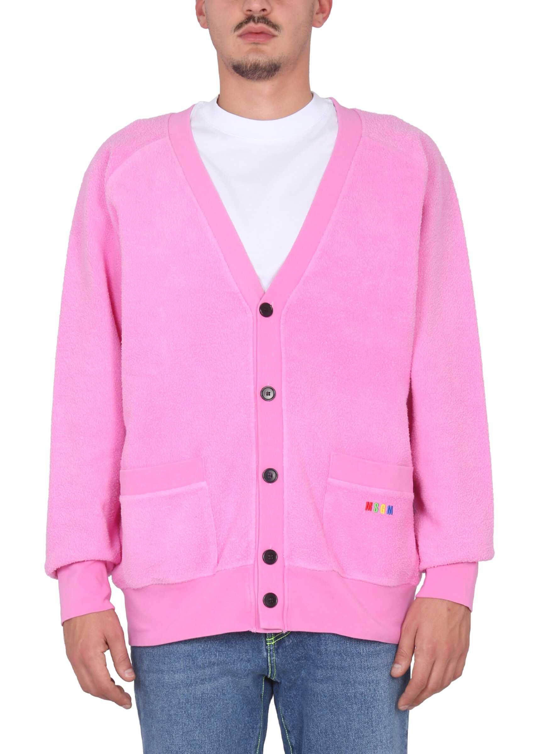 MSGM V-Neck Cardigan PINK