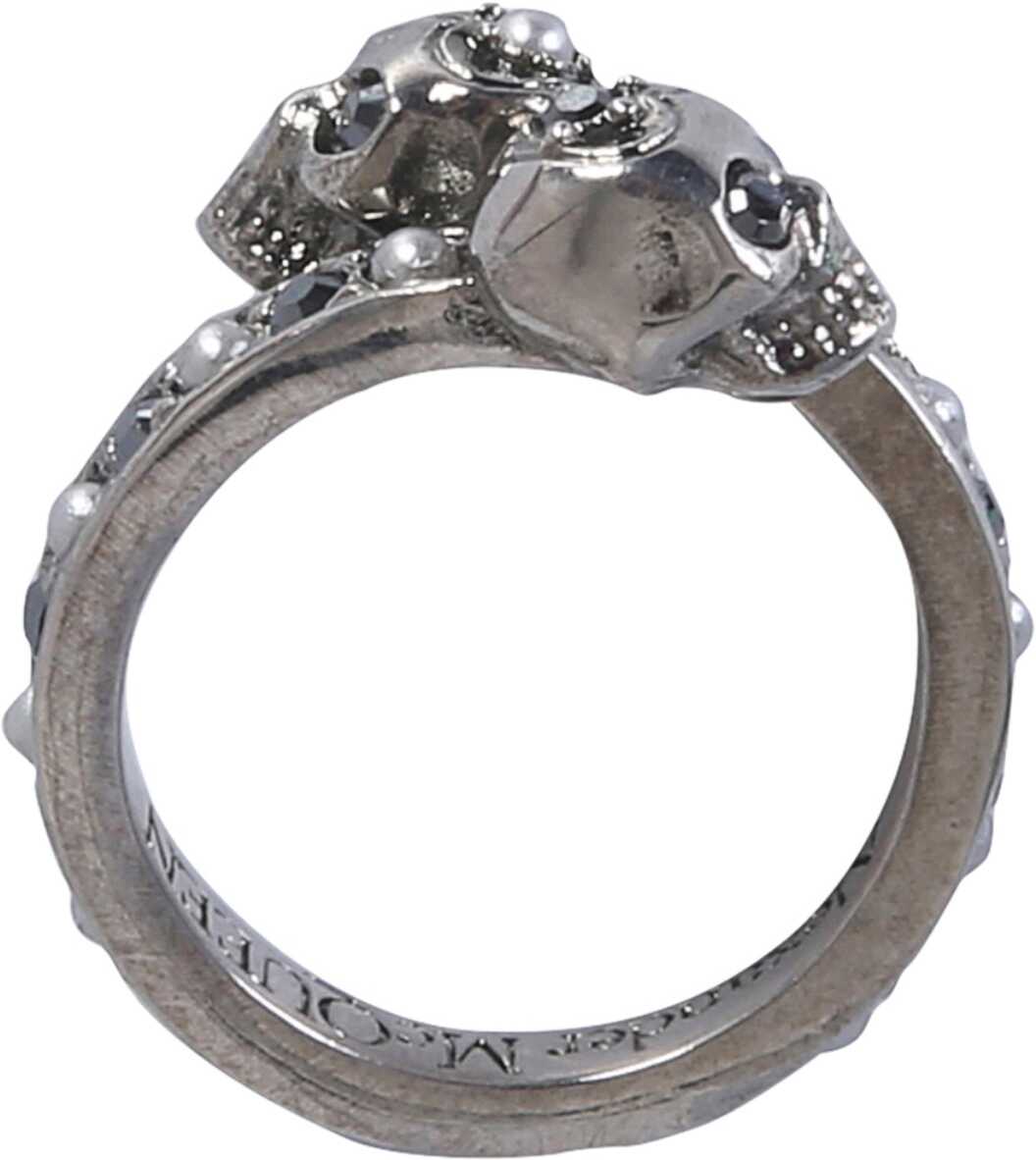 Alexander McQueen Twin Skull Ring SILVER image0