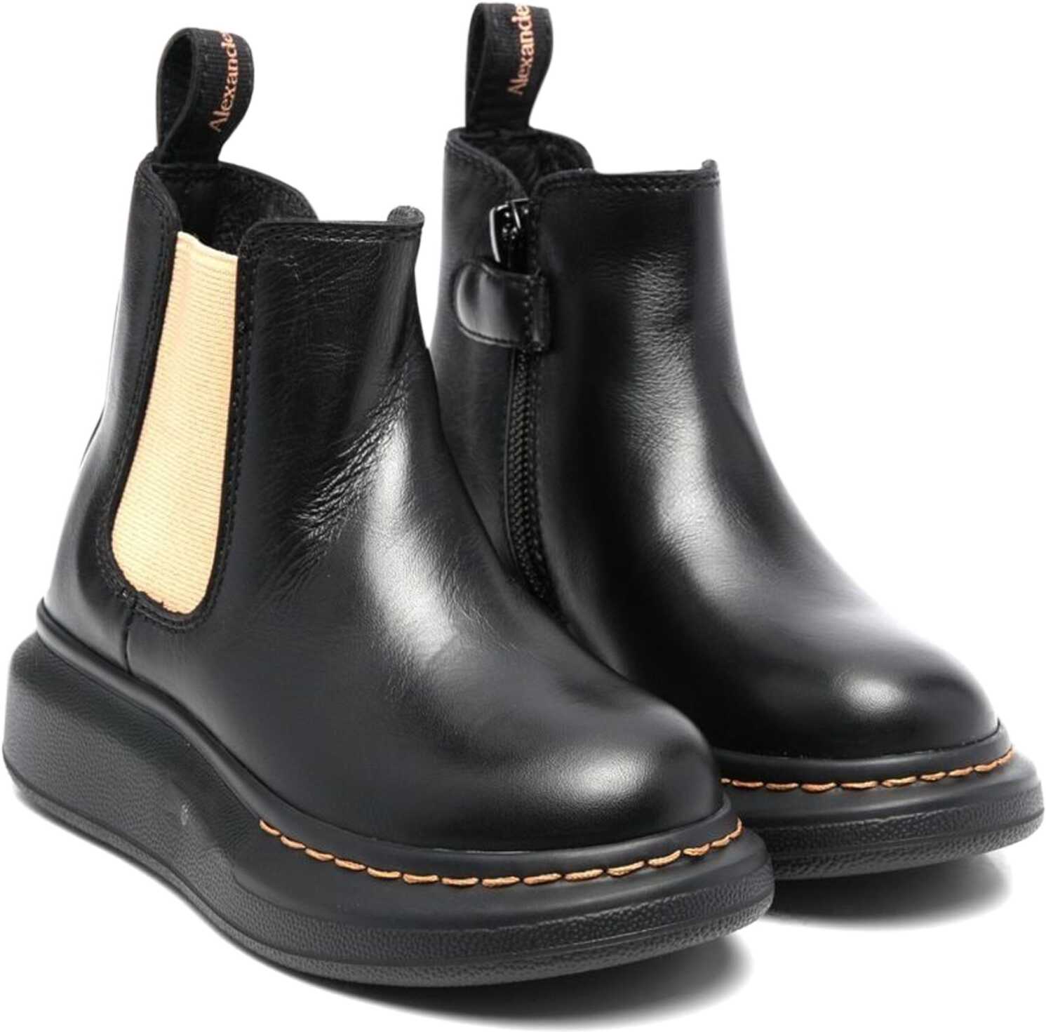 Ghete Alexander McQueen Ankle Boot With Contrasting Elastic On The Side Baieti