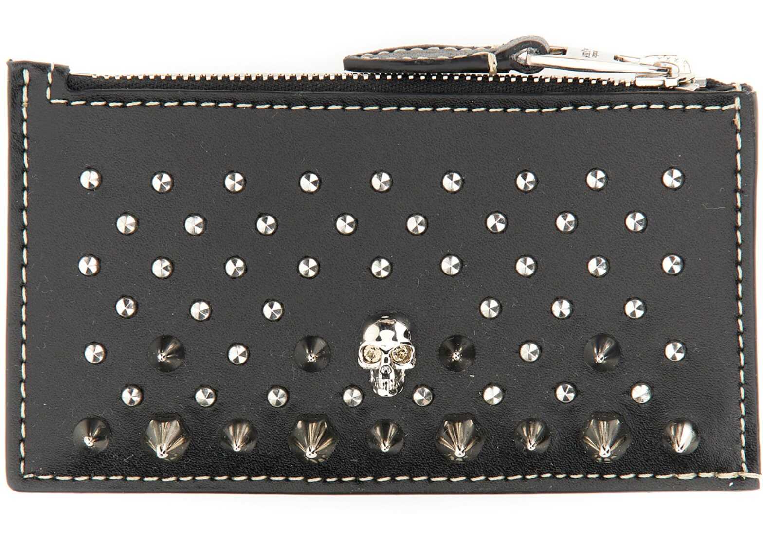 Alexander McQueen Wallet With Skull And Studs BLACK