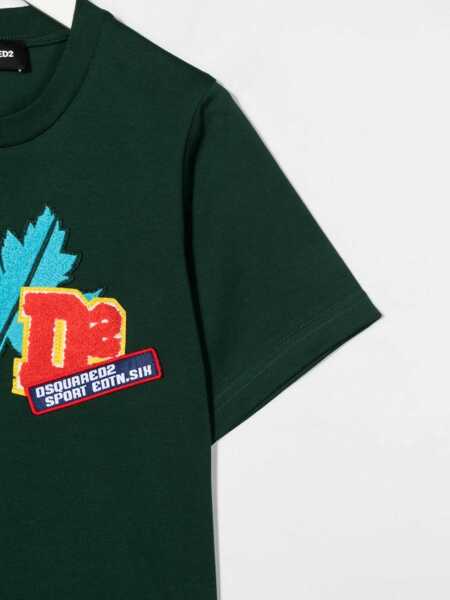 Tricouri DSQUARED2 T-Shirt With Front Applied Patch GREEN Baieti (BM 9416081) 3