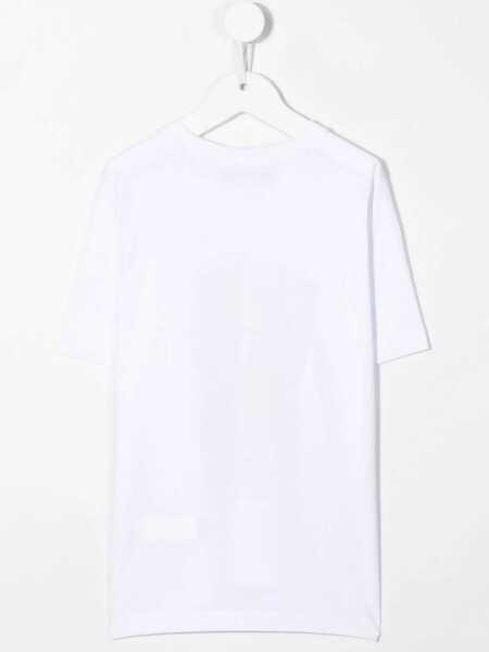 Tricouri DSQUARED2 Front Logo And Leaf Print T-Shirt WHITE Baieti (BM 9416105) 2