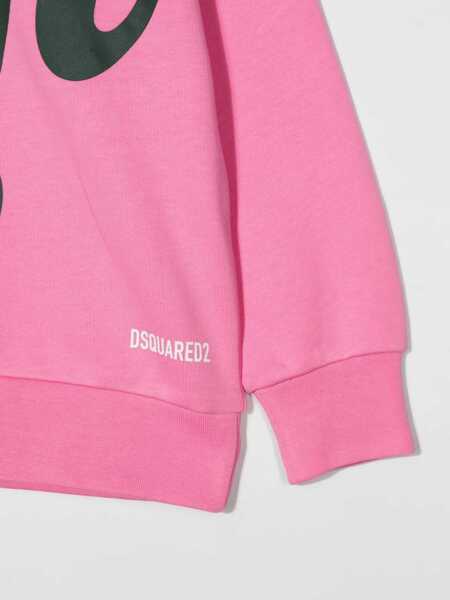 Hanorace DSQUARED2 Crewneck Sweatshirt Allover Writing PINK Baieti (BM 9416147) 3