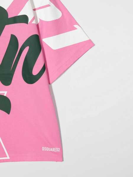 Tricouri DSQUARED2 T-Shirt Allover Writing PINK Baieti (BM 9416177) 3