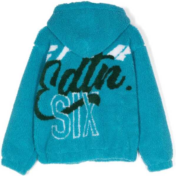 Hanorace DSQUARED2 Felpa Jacquard Fur Con Zip E Cappuccio AZURE Femei (BM 9416222) 2