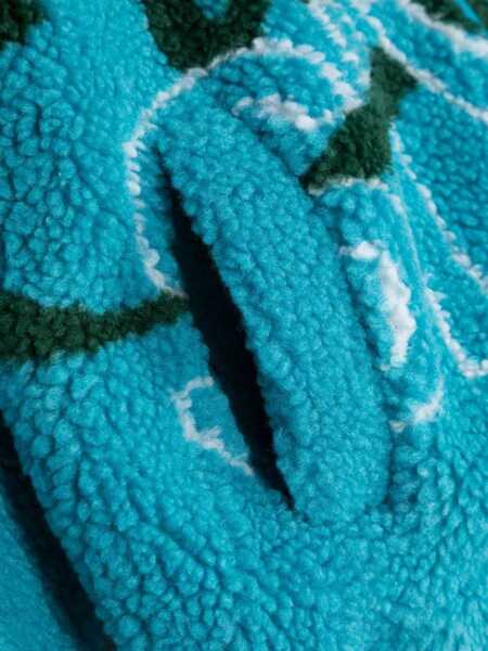 Hanorace DSQUARED2 Felpa Jacquard Fur Con Zip E Cappuccio AZURE Femei (BM 9416222) 3