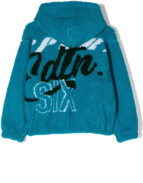 Hanorace DSQUARED2 Felpa Jacquard Fur Con Zip E Cappuccio AZURE Femei (BM 9416228) 2