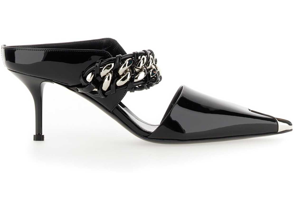 Alexander McQueen Punk Sandal With Buckle BLACK