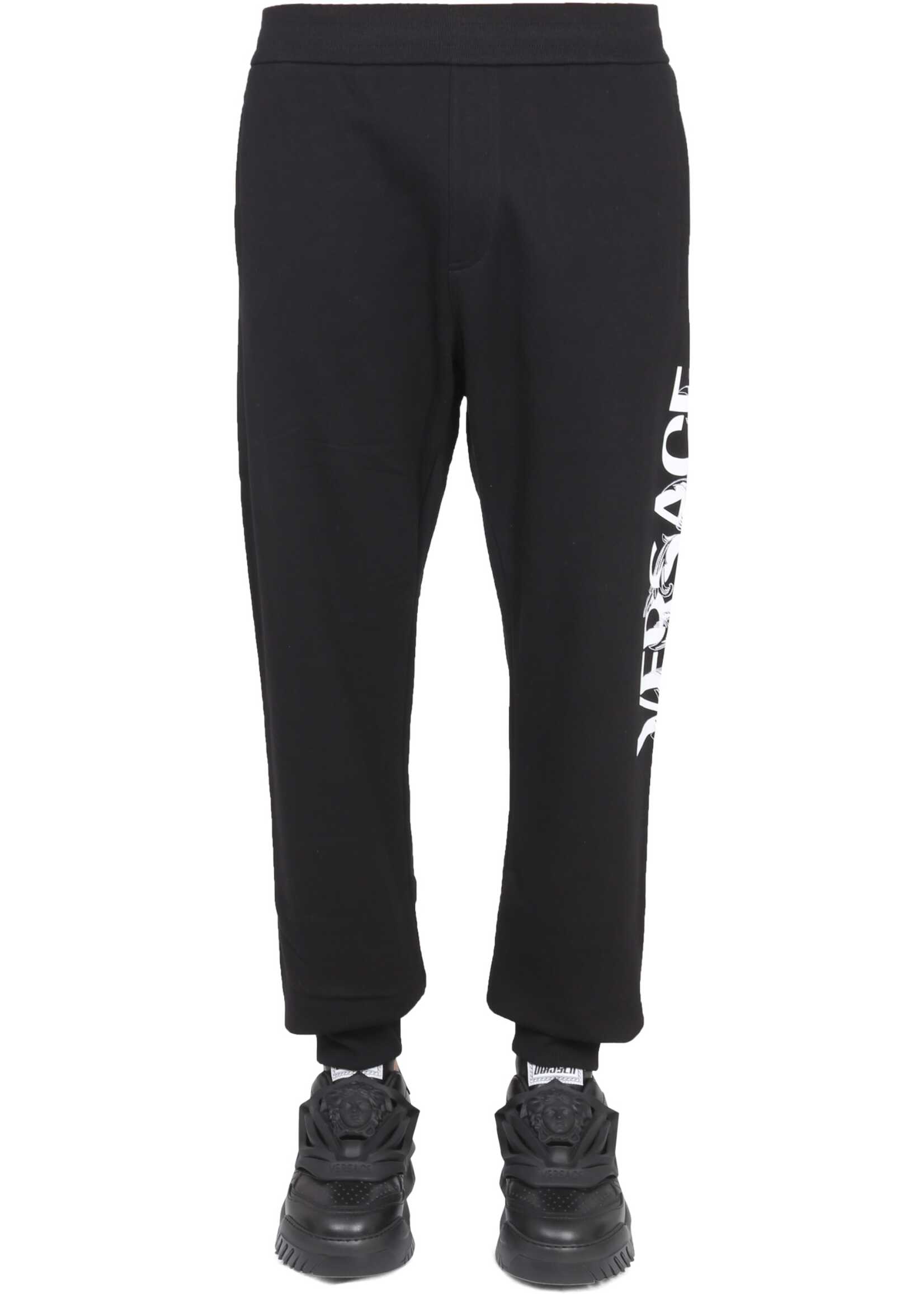 Versace Jogging Pants With Logo BLACK