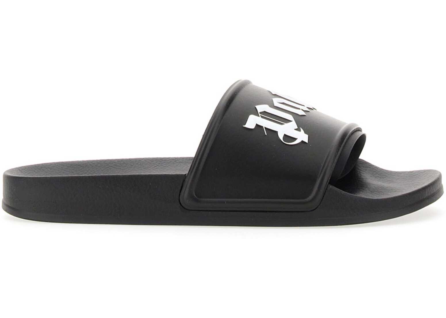 Palm Angels Slide Sandal With Logo BLACK