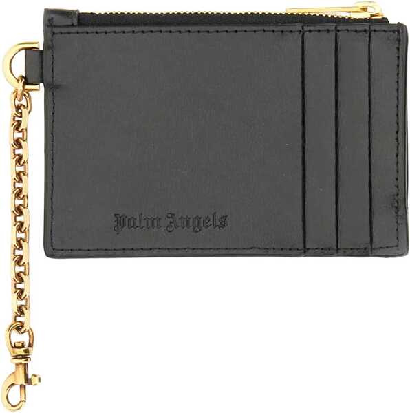 Portofele Palm Angels Card Holder With Chain Palm Beach BLACK Femei (BM 9416978) 2