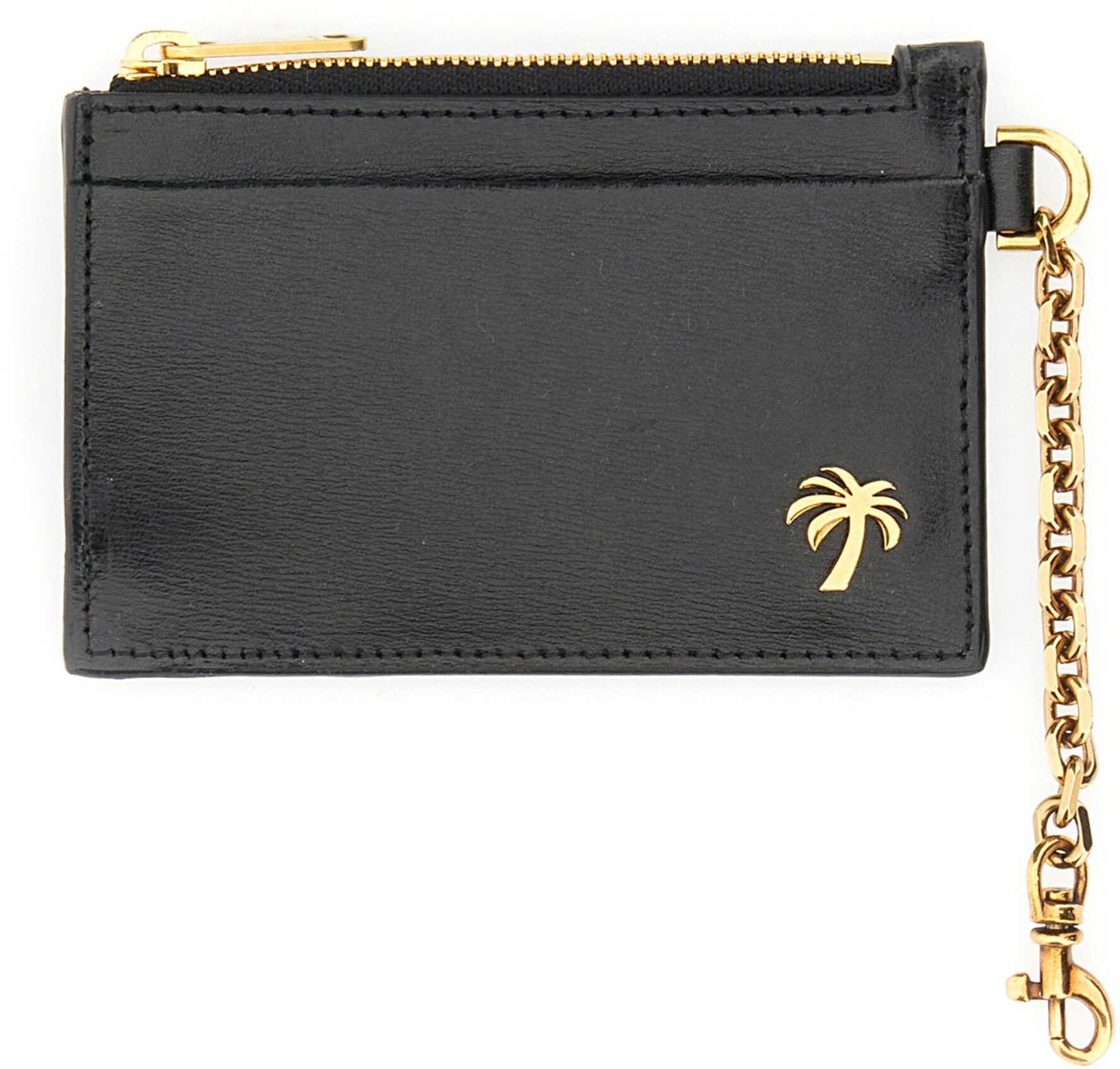 Palm Angels Card Holder With Chain "Palm Beach" BLACK