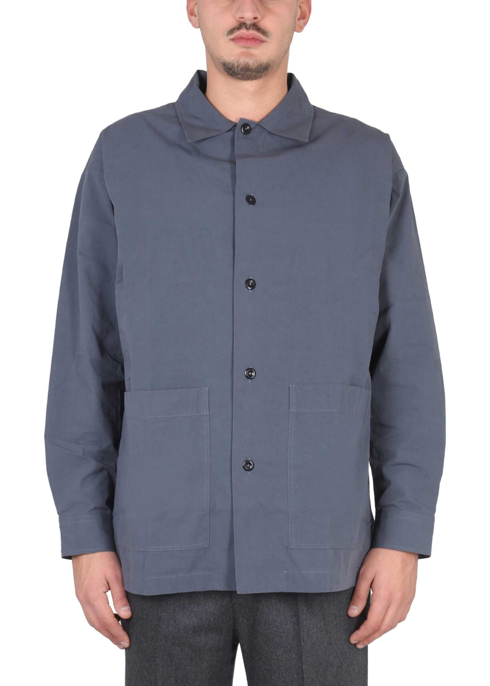 Margaret Howell Cotton Poplin Shirt BLUE