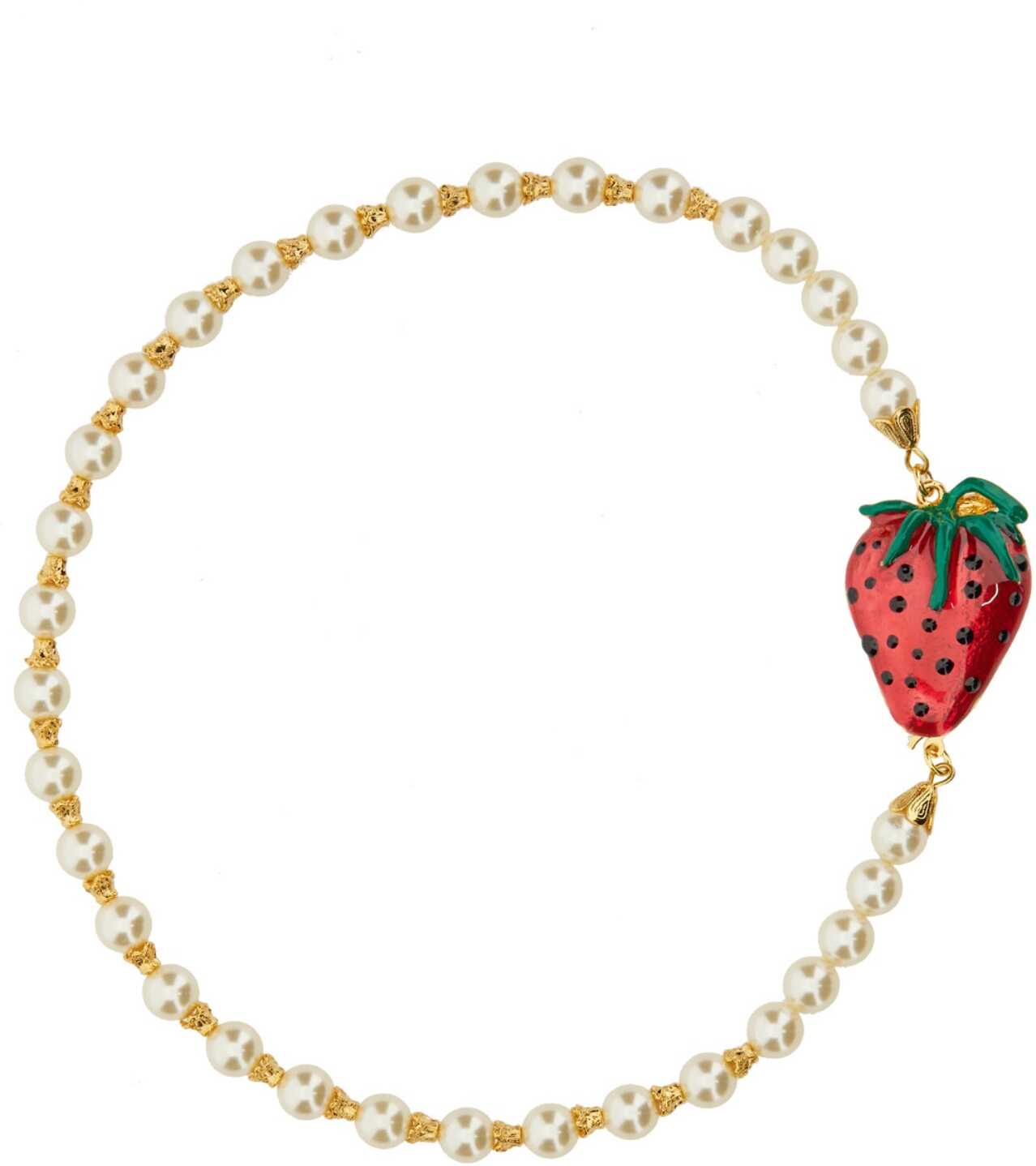 Alessandra Rich Pearl Necklace With Strawberry Decoration MULTICOLOUR image0