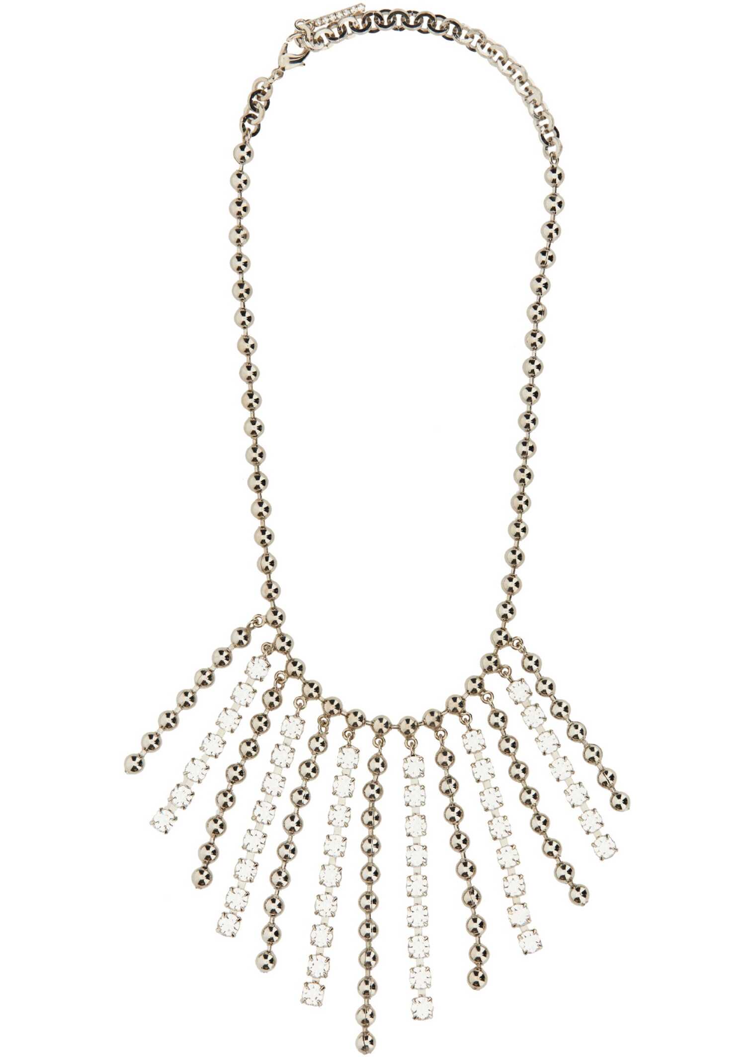 Alessandra Rich Crystal And Chain Necklace With Bangs SILVER image