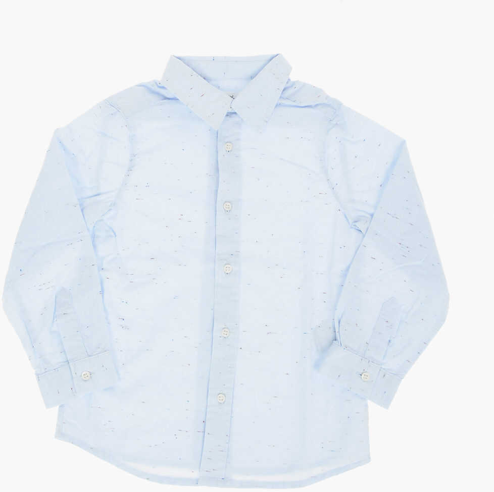 Bonpoint Classic Collar Cotton Shirt Light Blue