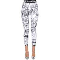 Pantaloni casual Graffiti Print Leggings Femei