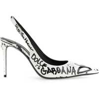 Pantofi cu toc Sling Back With Logo Print Femei