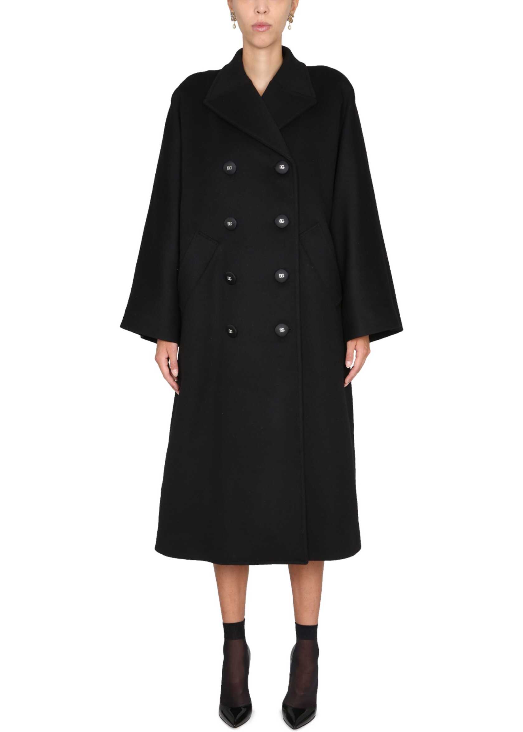 Dolce & Gabbana Double-Breasted Coat BLACK