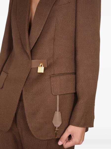 Sacouri office Tom Ford Padlocked Jacket BROWN Femei (BM 9420554) 4