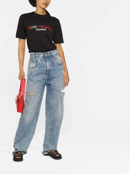 Tricouri DSQUARED2 T-Shirt With Logo BLACK Femei (BM 9420689) 2