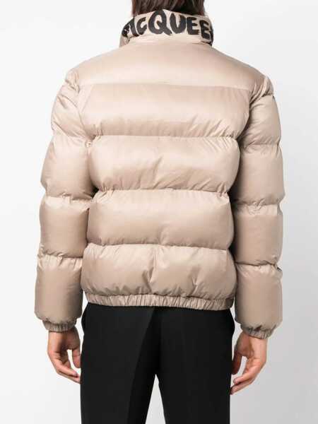 Geci de iarna Alexander McQueen Graffiti Logo Print Down Jacket BEIGE Barbati (BM 9420761) 4