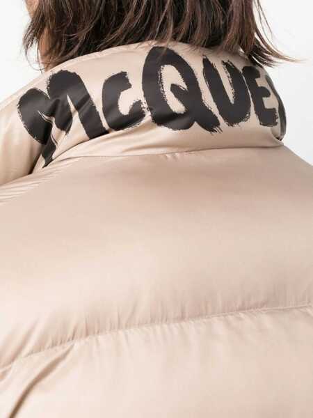 Geci de iarna Alexander McQueen Graffiti Logo Print Down Jacket BEIGE Barbati (BM 9420761) 5