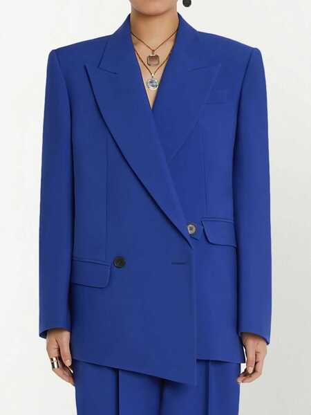 Sacouri Alexander McQueen Structured Double-Breasted Jacket BLUE Femei (BM 9420764) 5