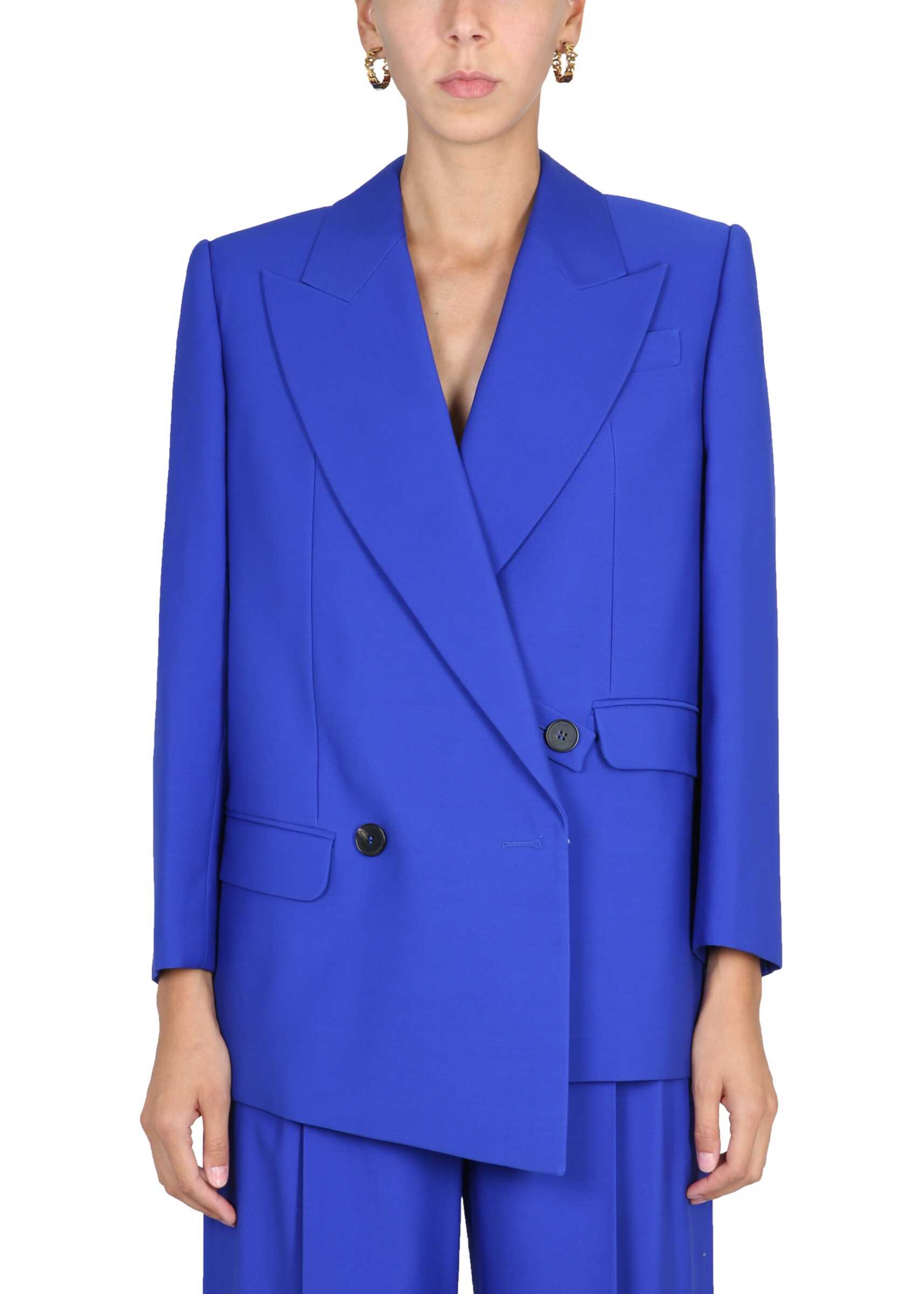 Alexander McQueen Structured Double-Breasted Jacket BLUE