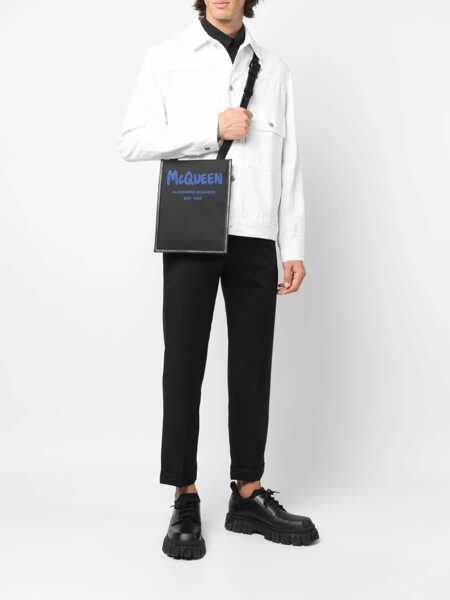 Genti tip postas Alexander McQueen Smartphone Bag With Graffiti Logo BLACK Barbati (BM 9420848) 2