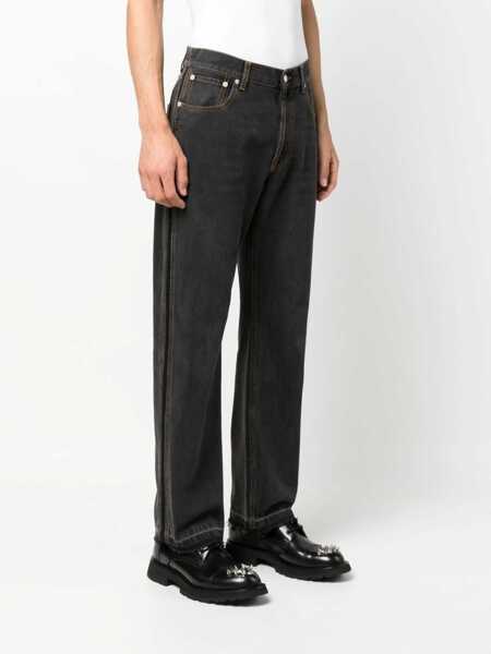 Blugi drepti Alexander McQueen Raw Cut Jeans BLACK Barbati (BM 9420947) 3