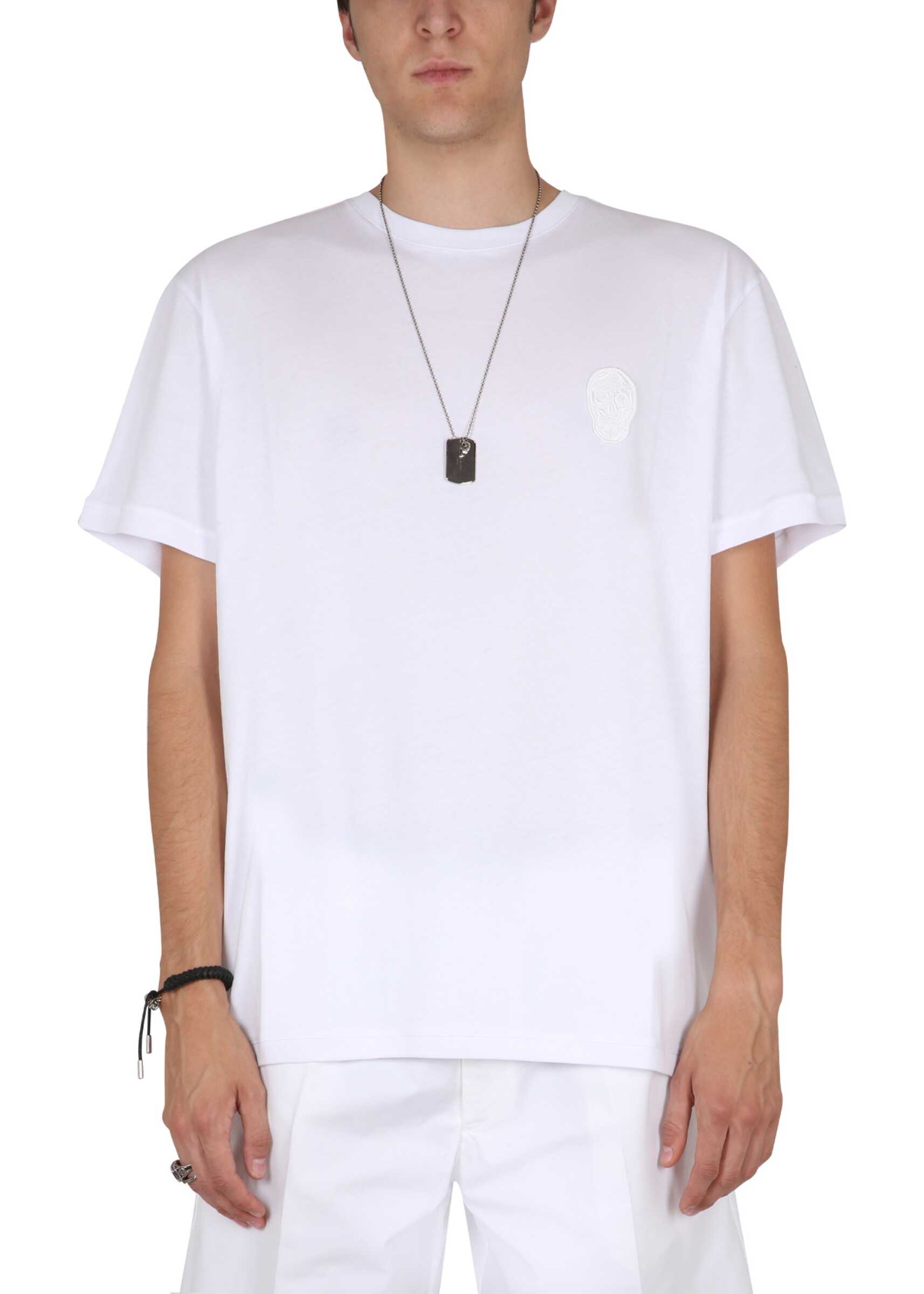 Alexander McQueen Skull Patch T-Shirt WHITE