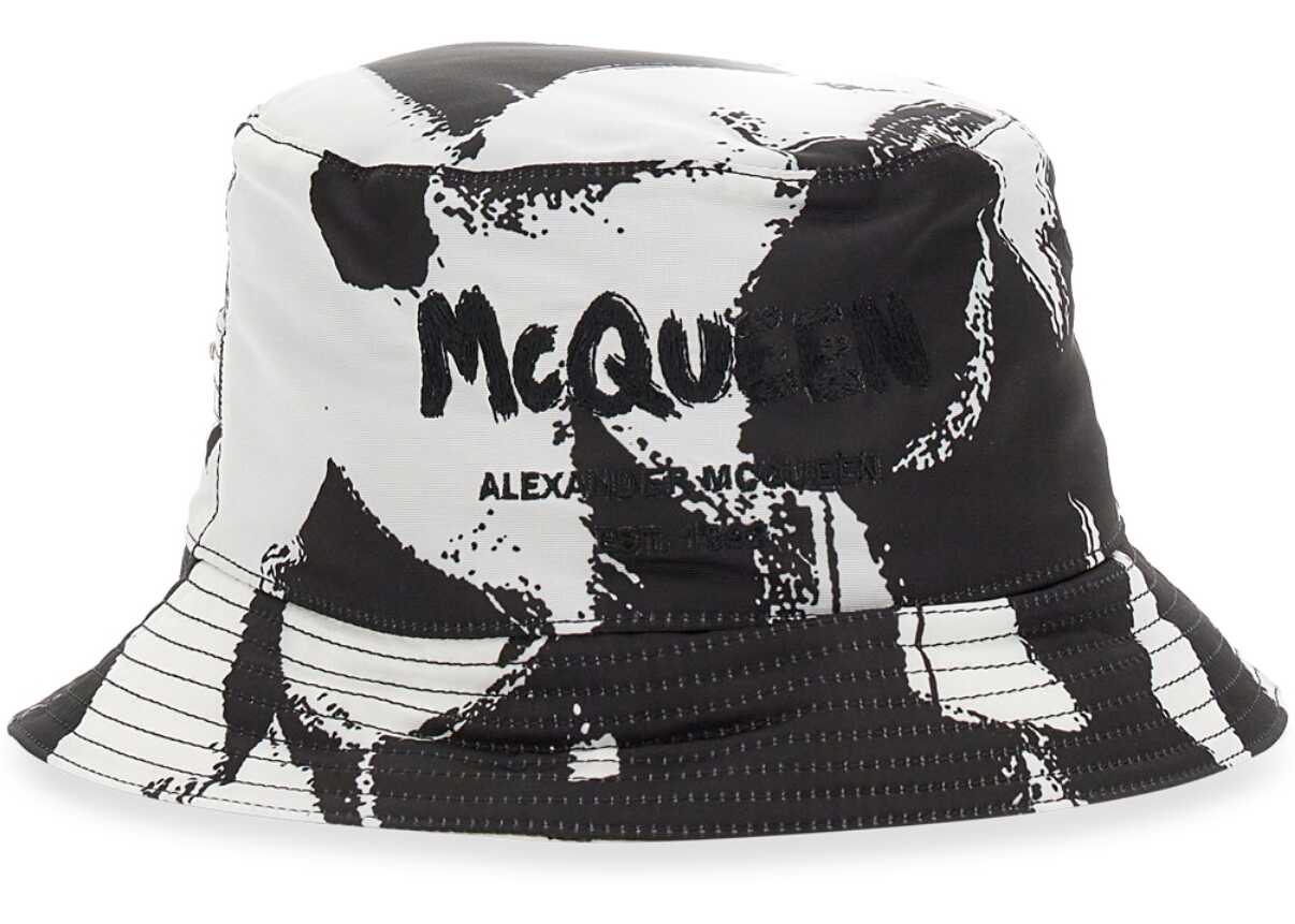 Alexander McQueen Bucket Graffiti Hat BLACK