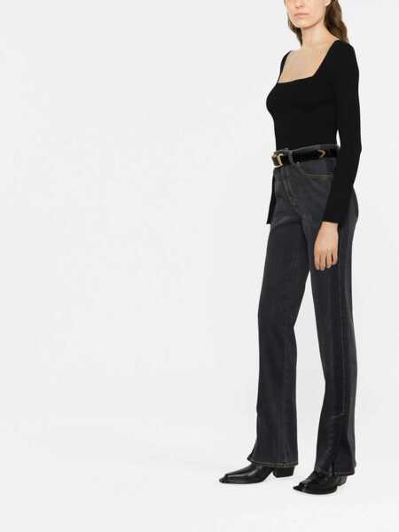 Pantaloni casual Alexander McQueen Jeans Wide Leg BLACK Femei (BM 9421109) 4