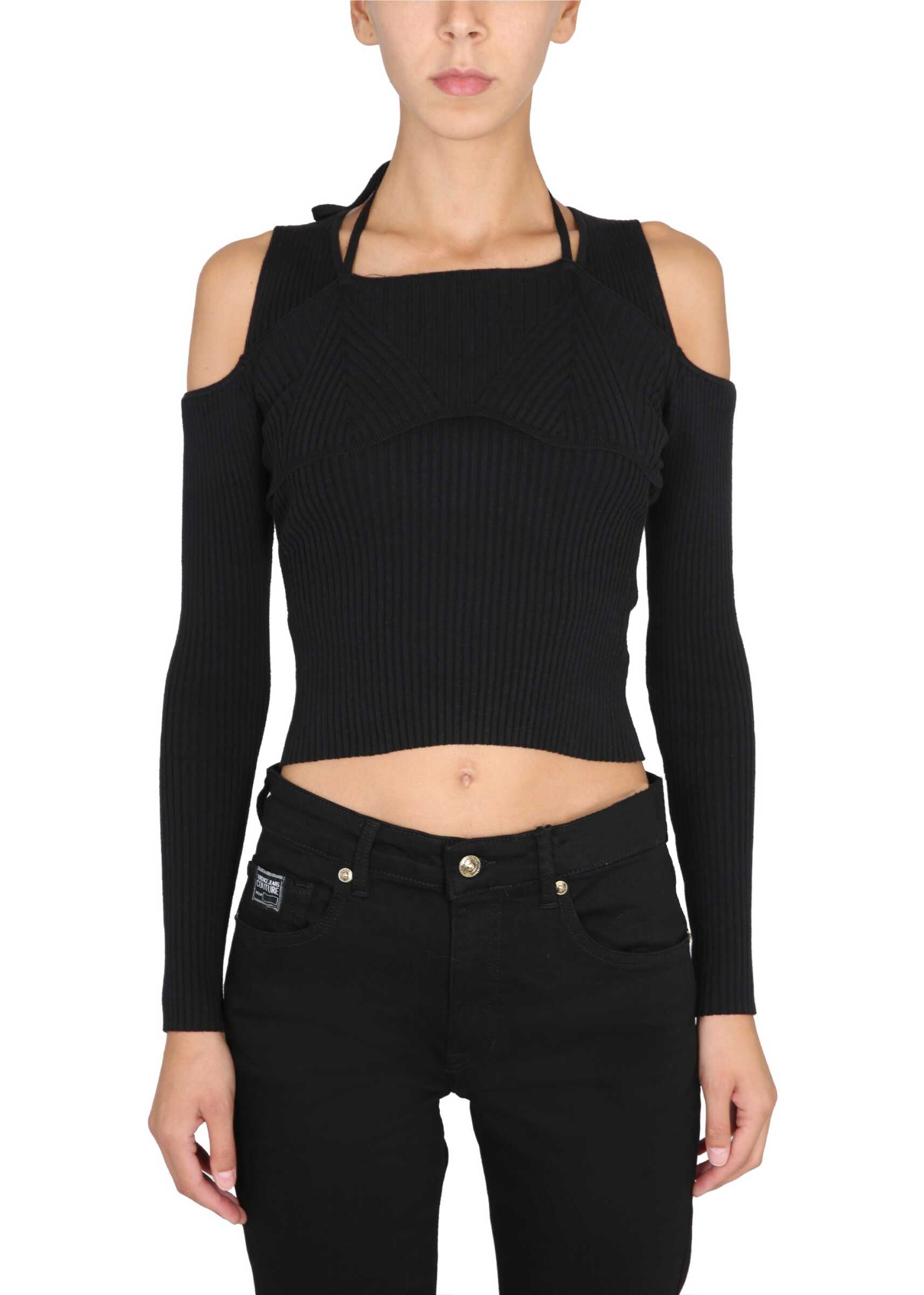 Versace Jeans Couture Shirt With Bare Shoulders BLACK