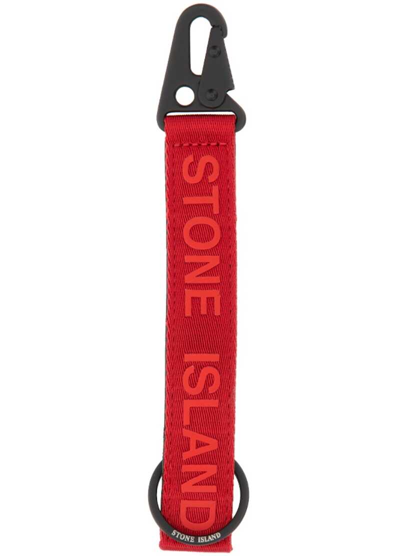 Stone Island Keychain With Carabiner RED