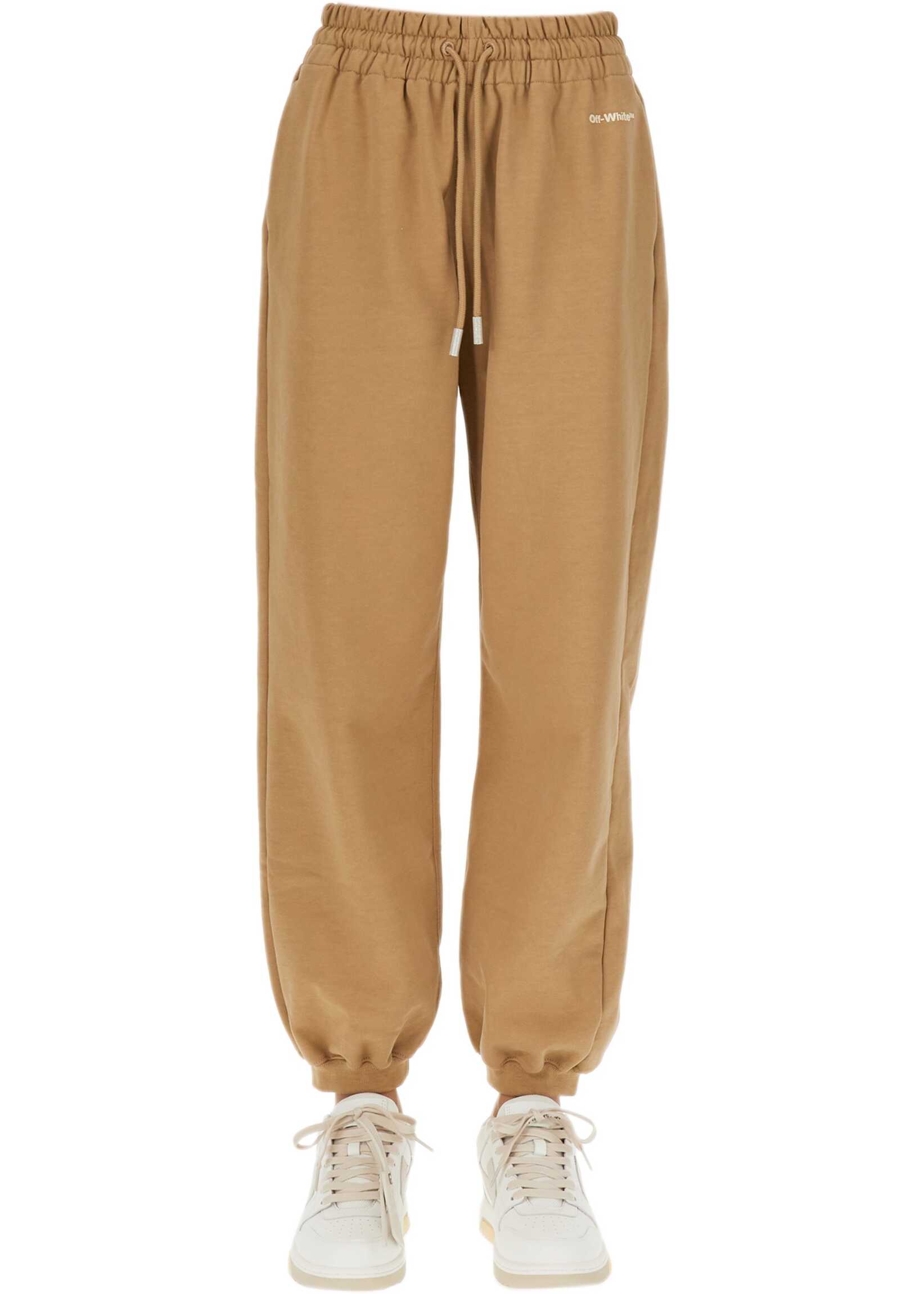 Off-White Jogging Pants With Logo BROWN