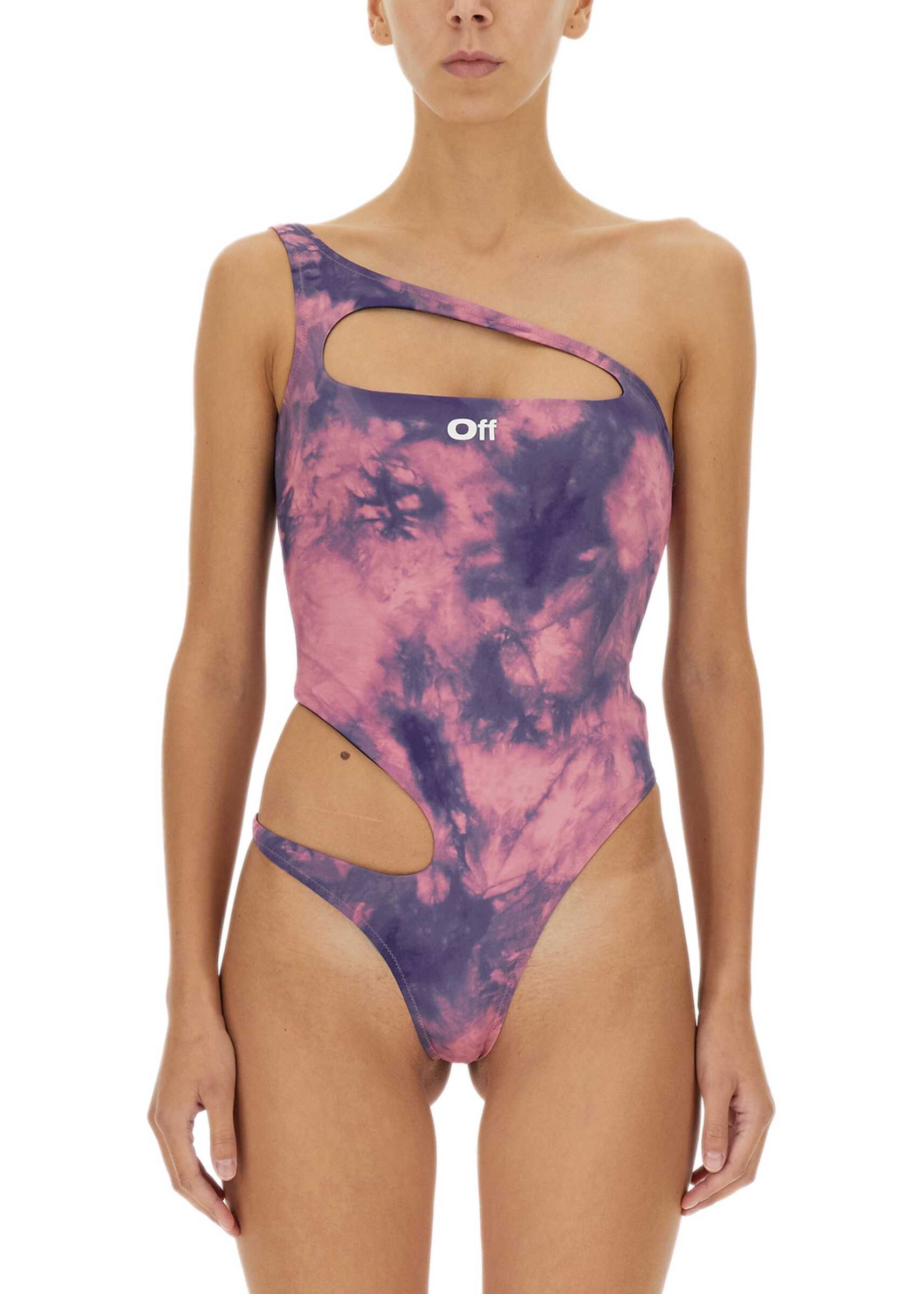 Off-White One Piece Swimsuit With Logo MULTICOLOUR