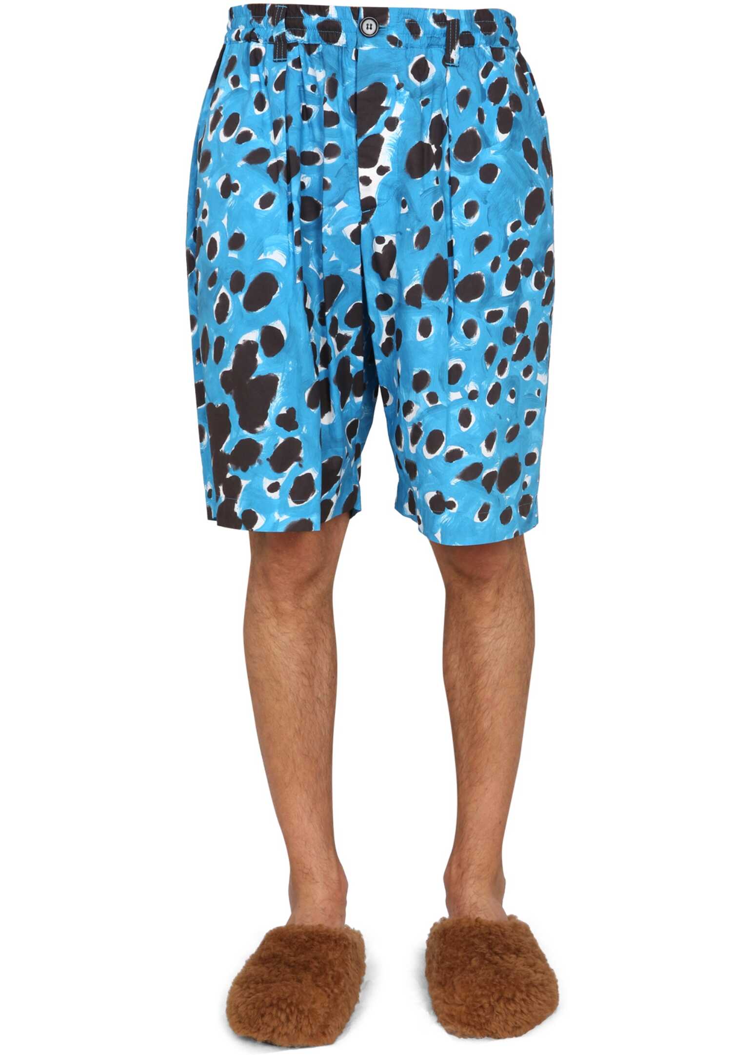 Marni Bermuda Shorts With Pop Dots Print BABY BLUE
