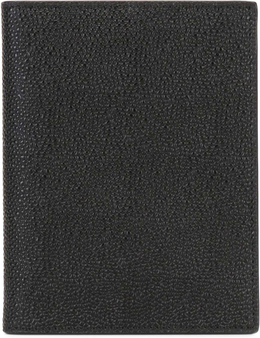 Thom Browne Pebble Grain Leather Passport Holder BLACK