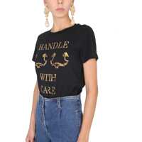 Tricouri Moschino Dama - Tricouri Moschino T-Shirt Handle With Care BLACK Femei (BM 9425066) - B-mall.ro