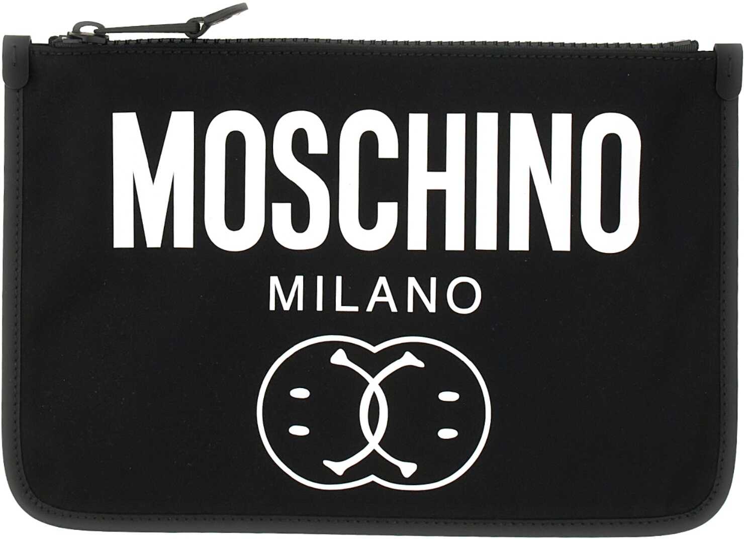 Moschino Clutch With Logo BLACK