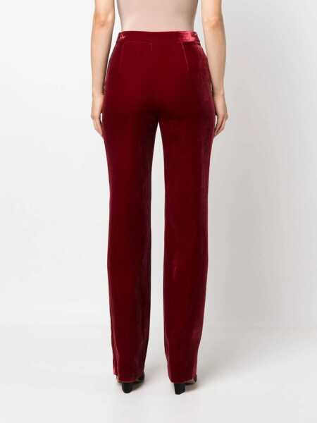 Pantaloni casual LOVE Moschino Pann Velvet Pants RED Femei (BM 9425438) 4