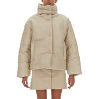Geci de iarna Faux Leather Down Jacket Femei