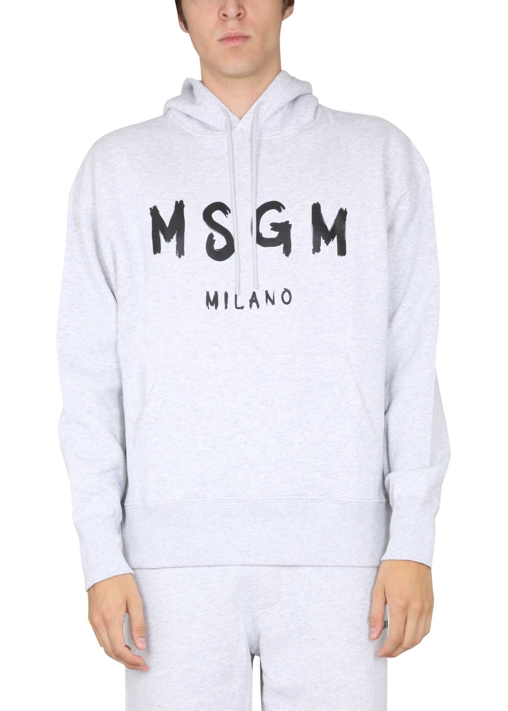 MSGM Sweatshirt With Brushed Logo GREY