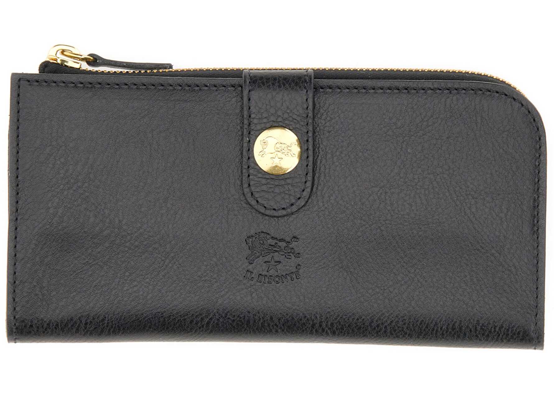 IL BISONTE "Continental" Wallet With Logo Engraving BLACK
