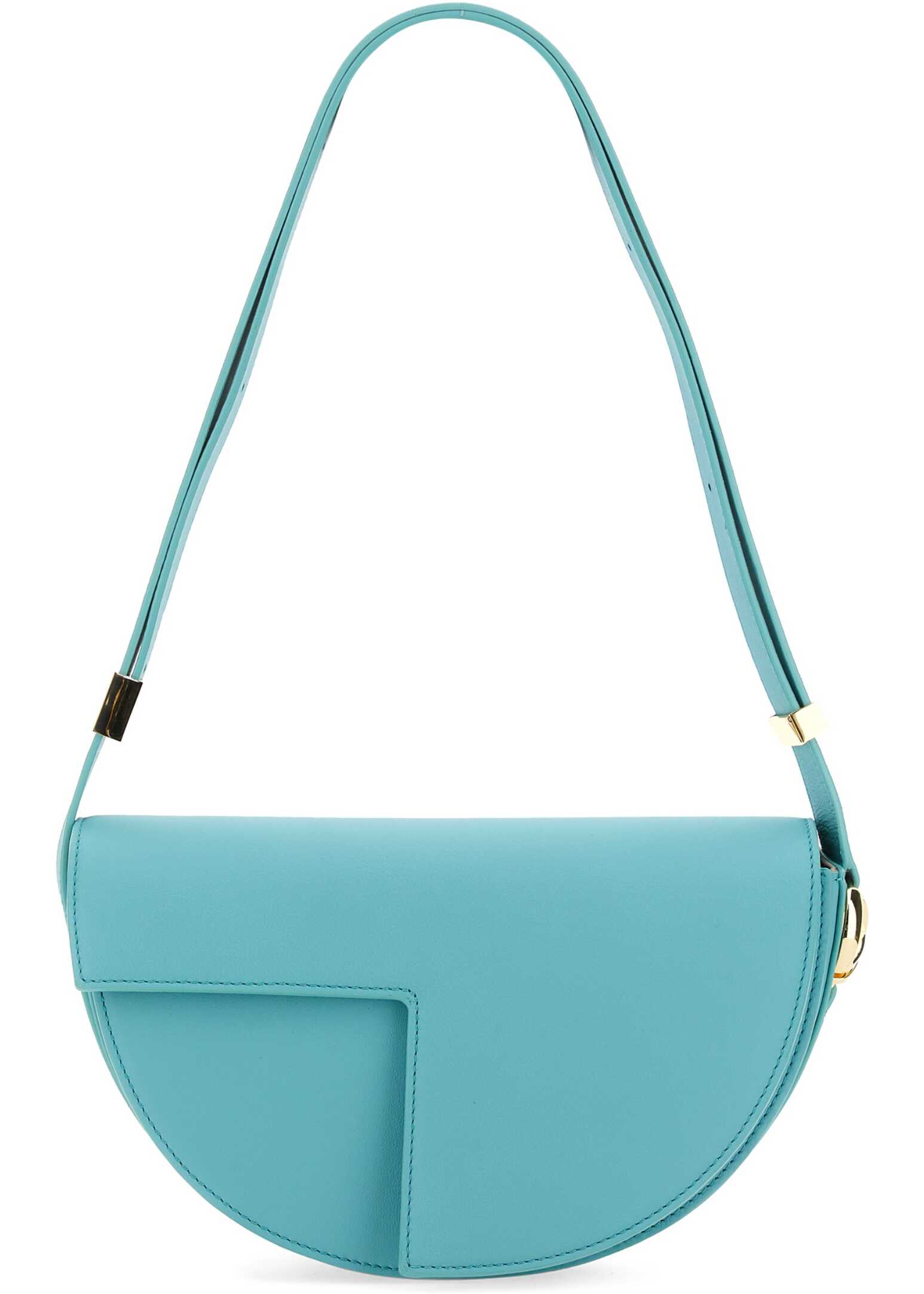 Patou Leather Shoulder Bag AZURE