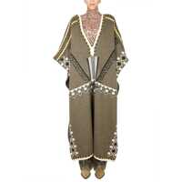 Trenciuri Knit Poncho With Geometric Pattern Femei