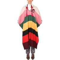 Veste casual Jacquard Wool Blend Poncho Femei