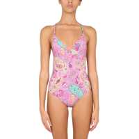 Costume de baie intregi Floral Paisley Print One Piece Swimsuit Femei